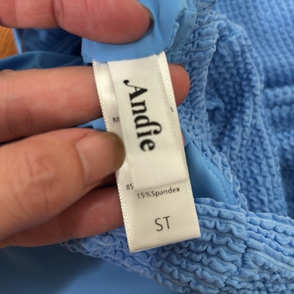 Andie The Mykonos One Piece LT Swimsuit Textured Blue size S long torso NWOT - Picture 4 of 6